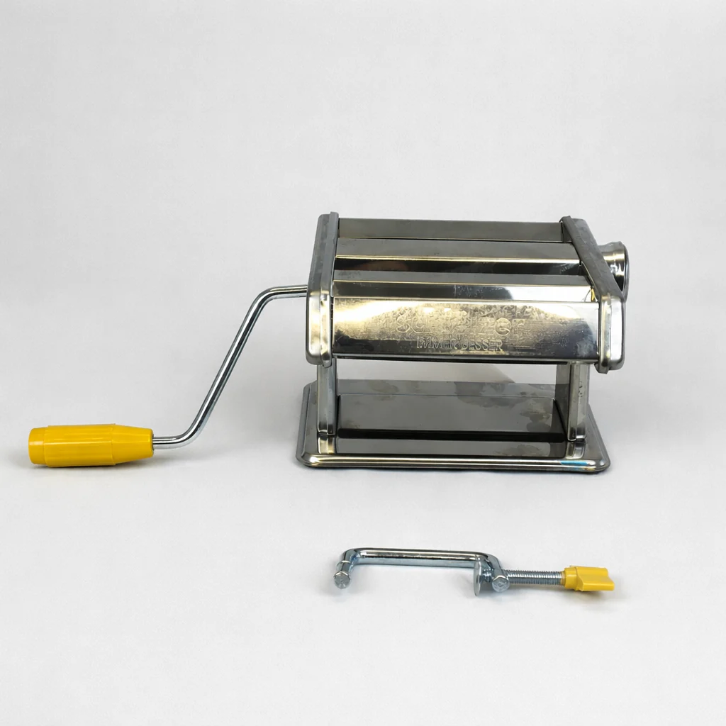 Máquina Manual para Pasta 150mm de Acero Inoxidable – 9 Niveles de Grosor con Doble Cortador - Image 4