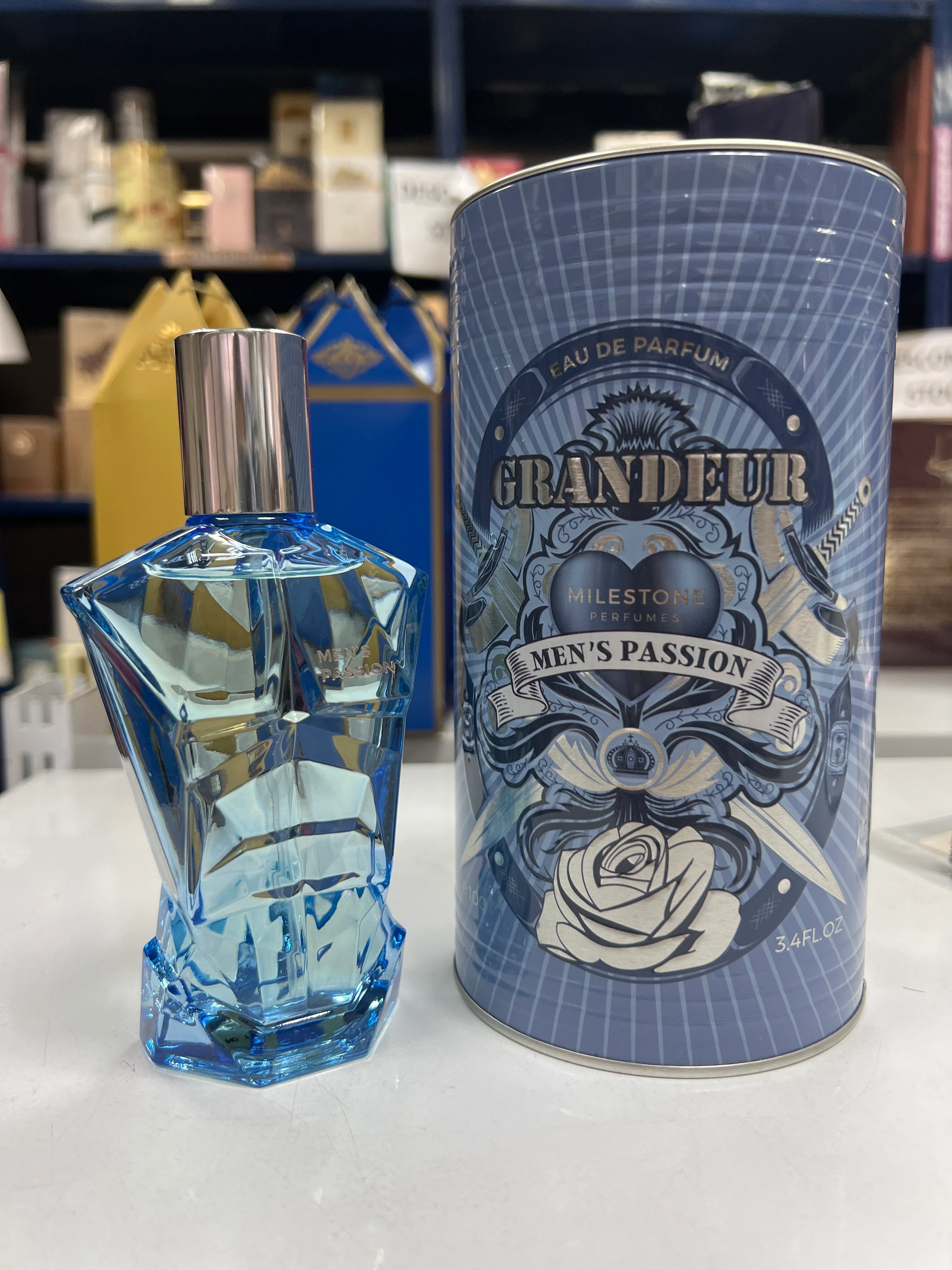 Men’s Passion – Grandeur Milestone (100 ml EDP) · Perfume Árabe Masculino Amaderado con Ámbar, Cuero y Especias - Image 3