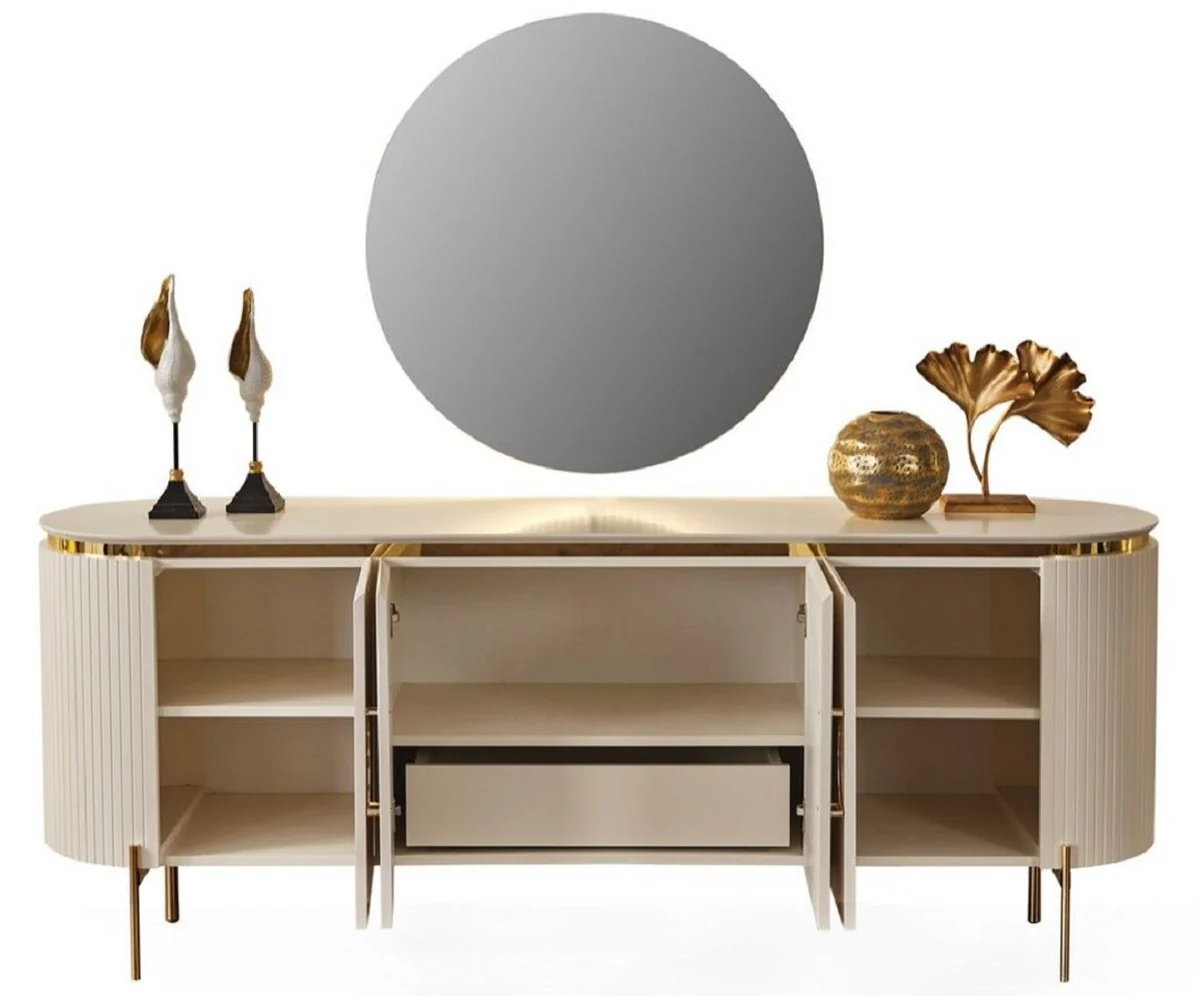 Mesa de TV - BLANCO CON DETALLES EN DORADO - Image 3