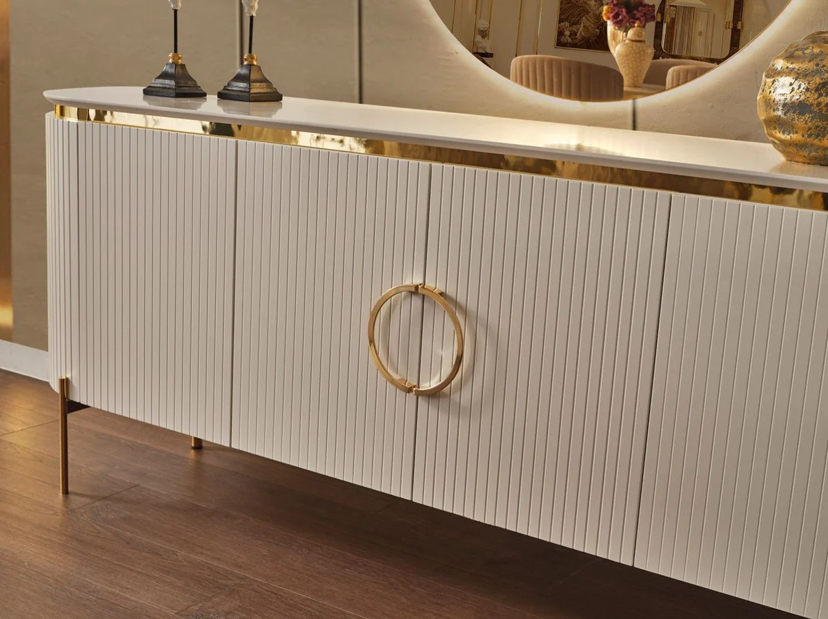 Mesa de TV - BLANCO CON DETALLES EN DORADO - Image 5