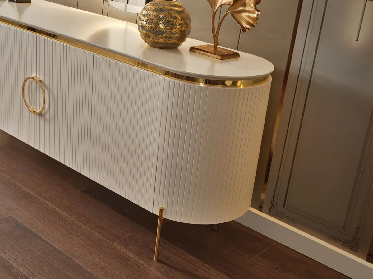 Mesa de TV - BLANCO CON DETALLES EN DORADO - Image 6