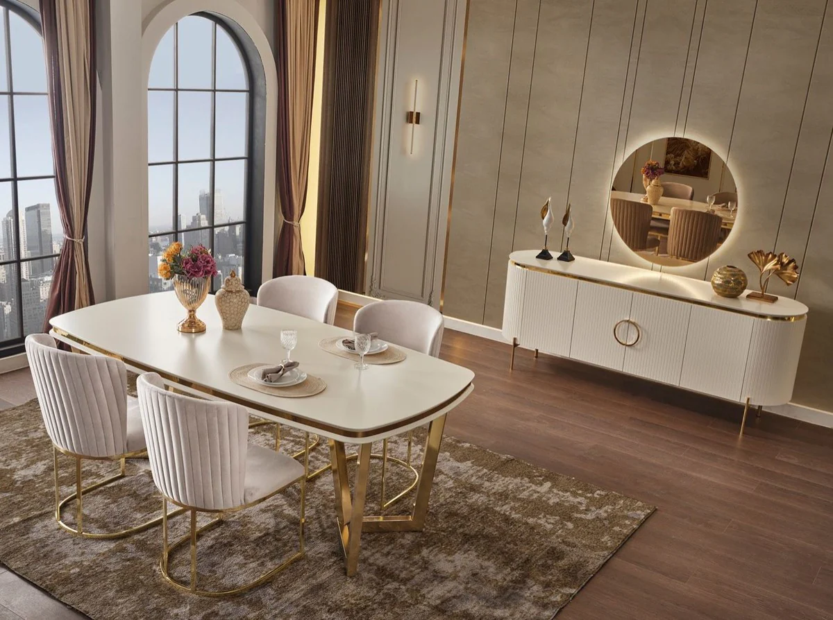 Mesa de TV - BLANCO CON DETALLES EN DORADO - Image 7