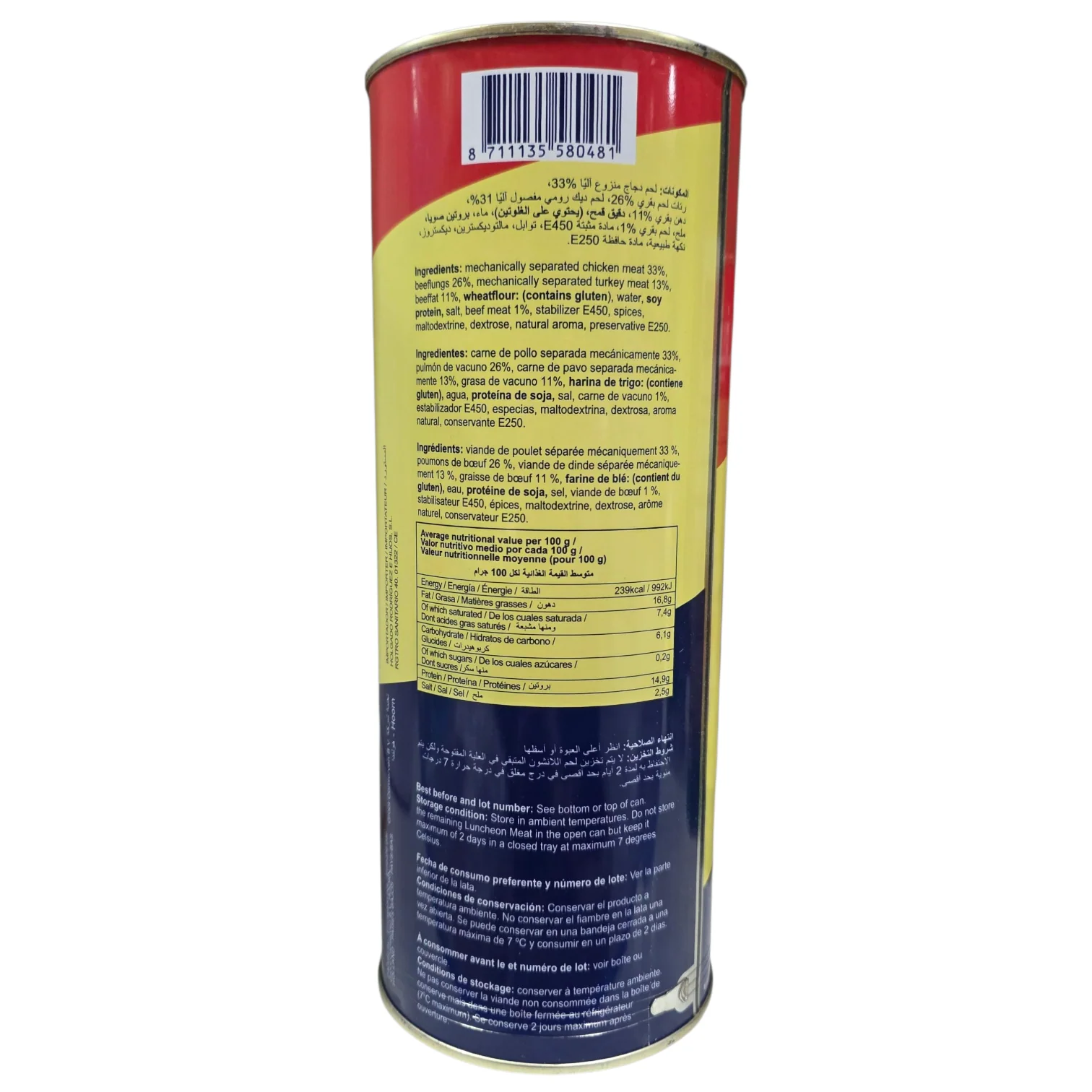 Mortadela de Vaca CHEF – Beef Luncheon Meat Halal (1814 g) - Image 3