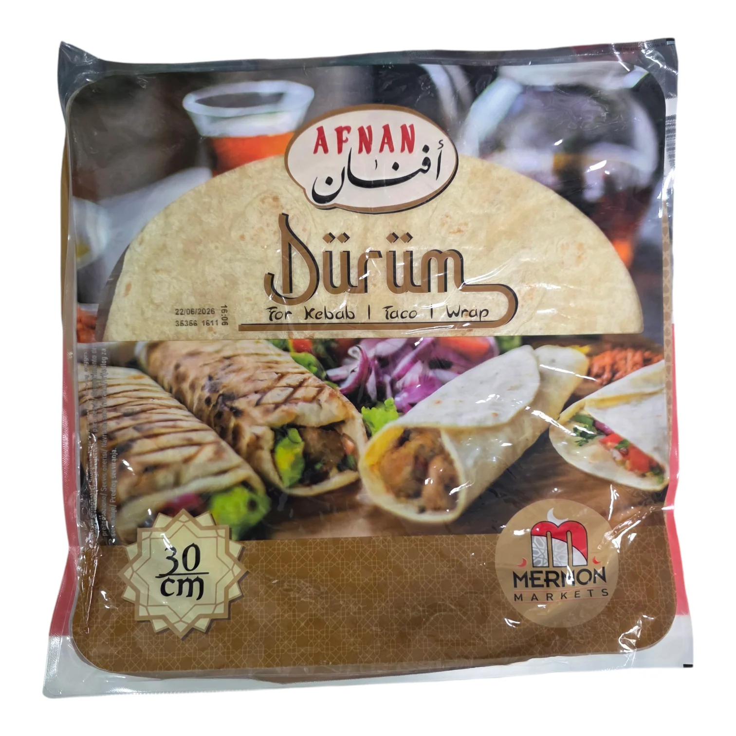 AFNAN Dürüm 30 cm – Tortillas para Kebab/Taco/Wrap (Pack x3) - Image 2