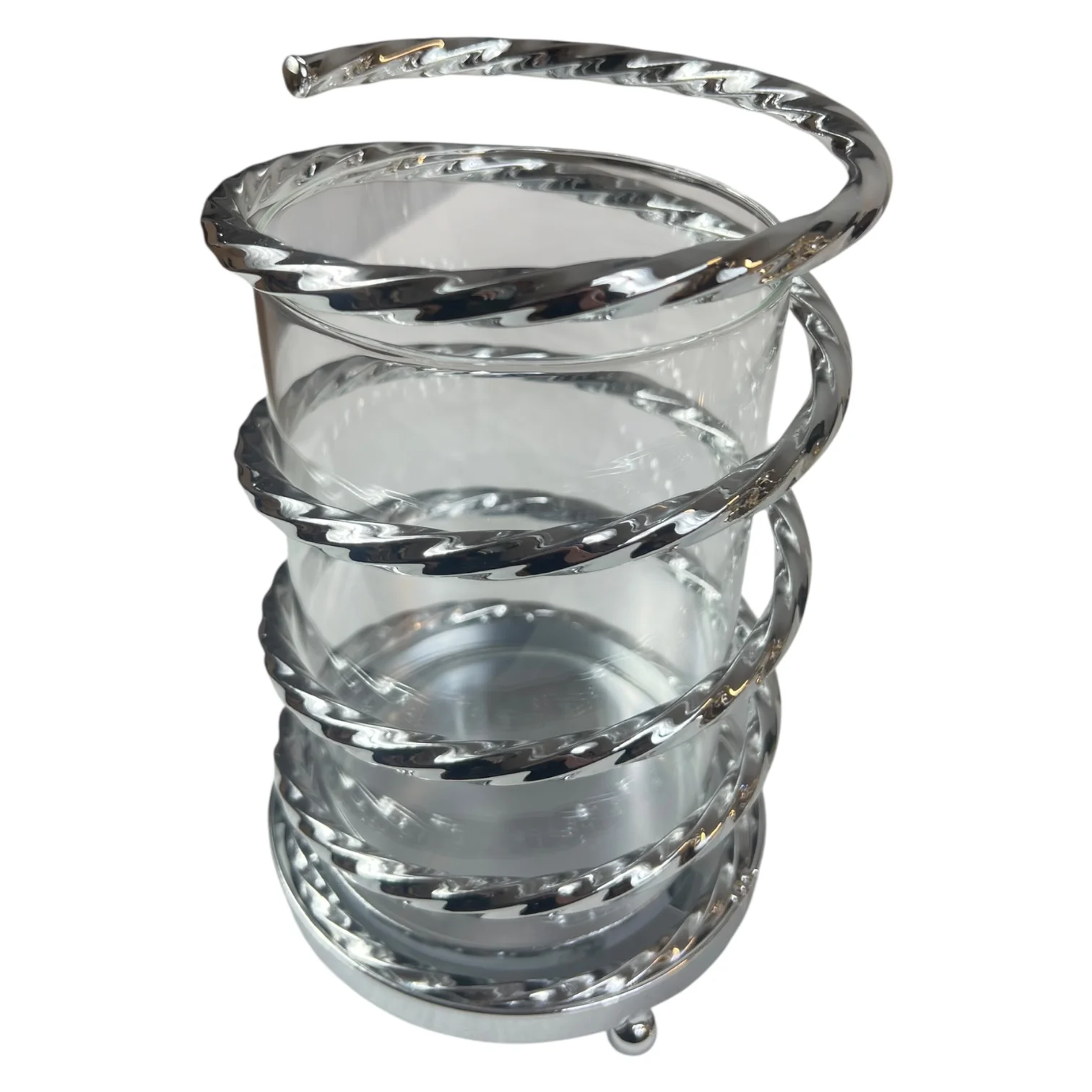 🕯️ Portavelas Espiral Dorado – Diseño Moderno con Cilindro Transparente - Image 3