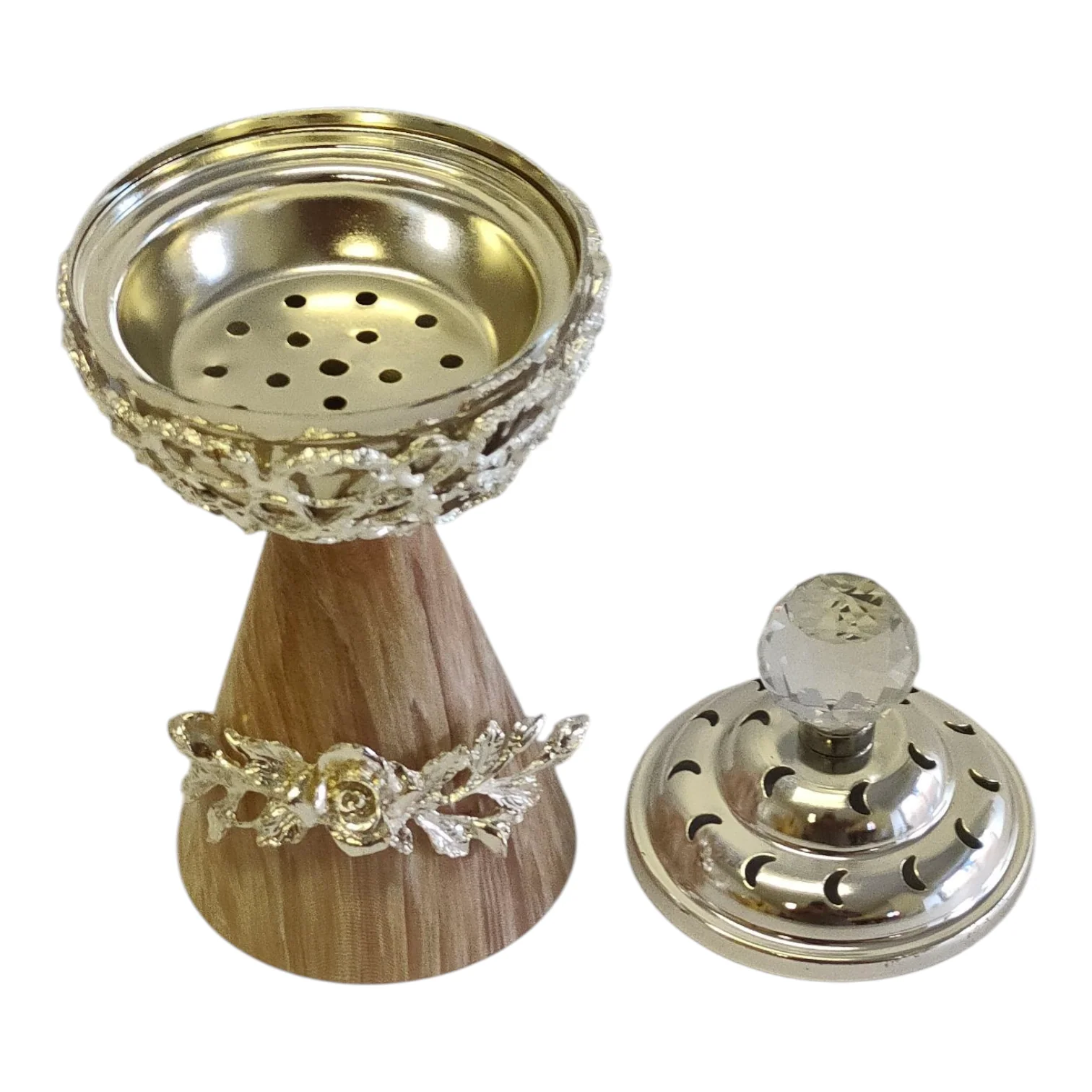 Set Árabe de Incienso y Perfume Plateado — Bandeja Decorativa con Quemador y Frascos - Image 4