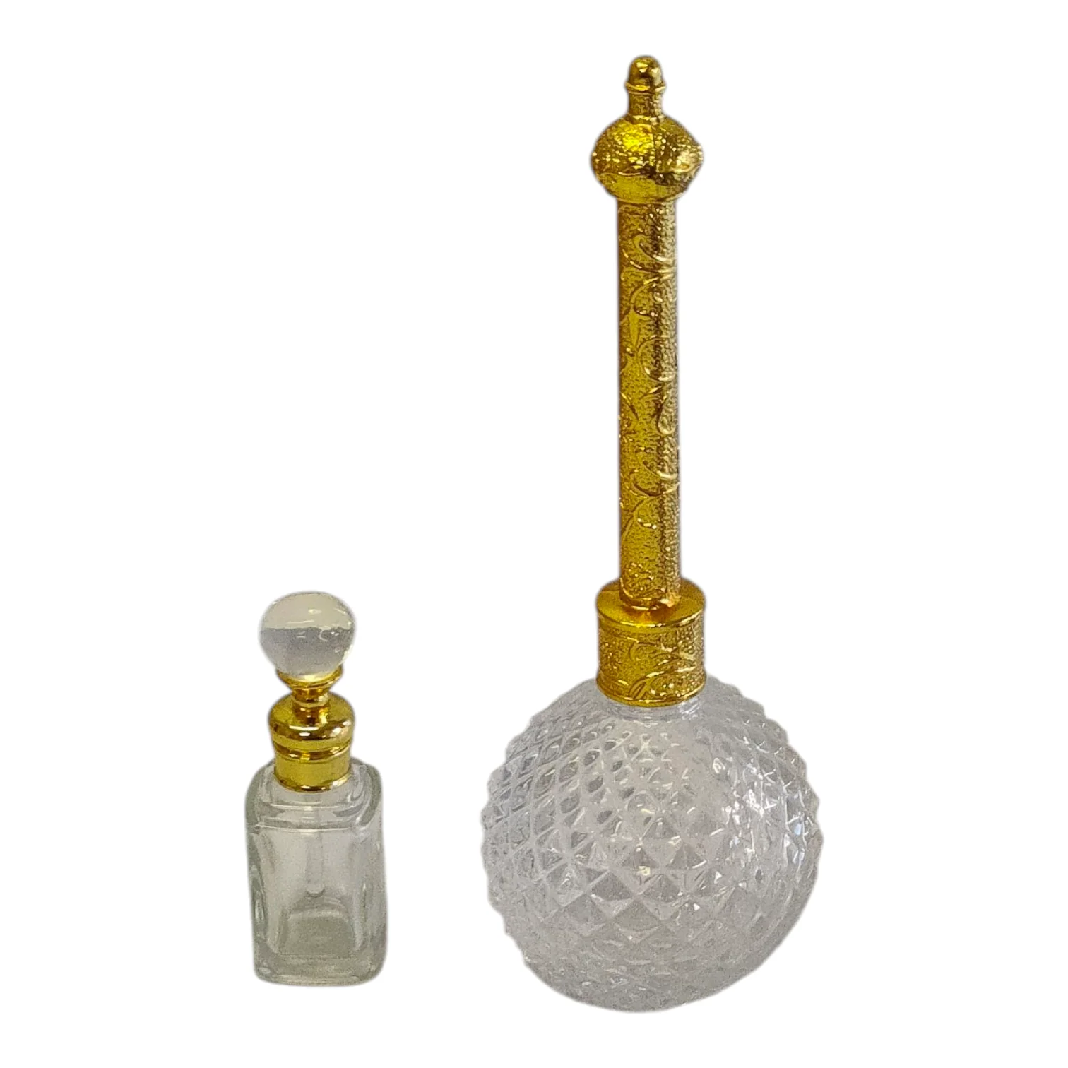 Set Árabe Dorado de Cristal con Base Decorativa — Bandeja de Lujo con Quemador y Frascos - Image 4