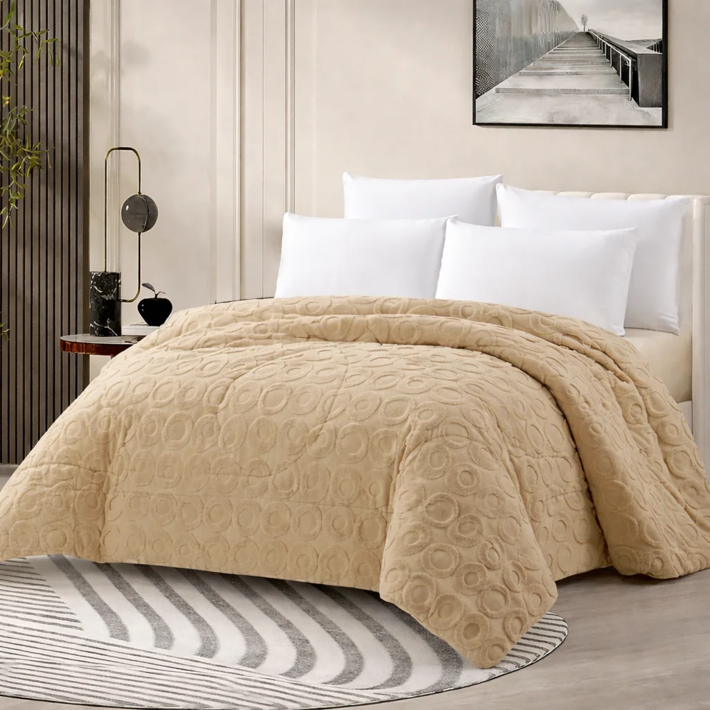 Edredón Modelo AROS – 230 x 250 cm - COLOR CREMA