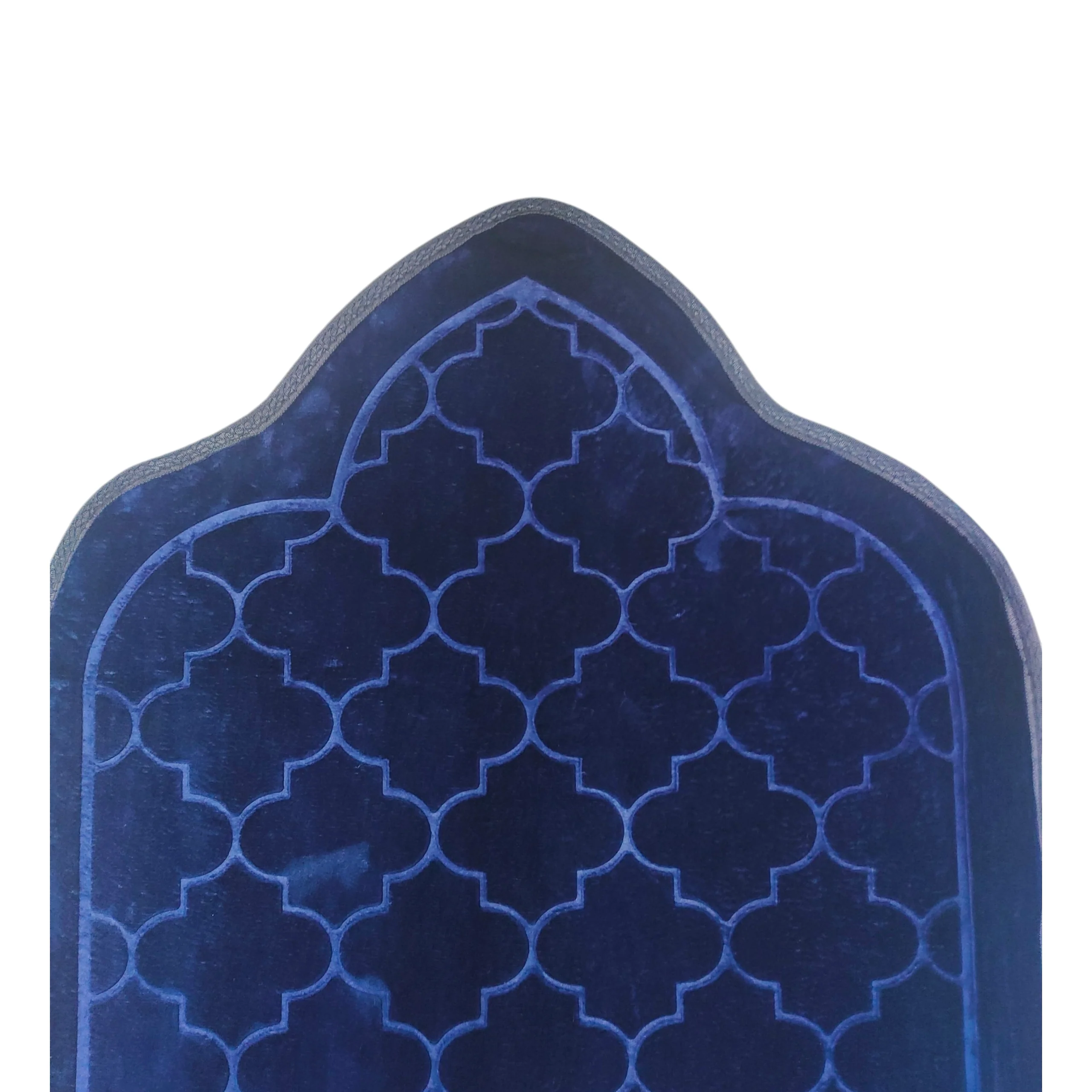 Alfombra de Rezo Sajjada Azul Marino con Flecos Dorados - Image 4