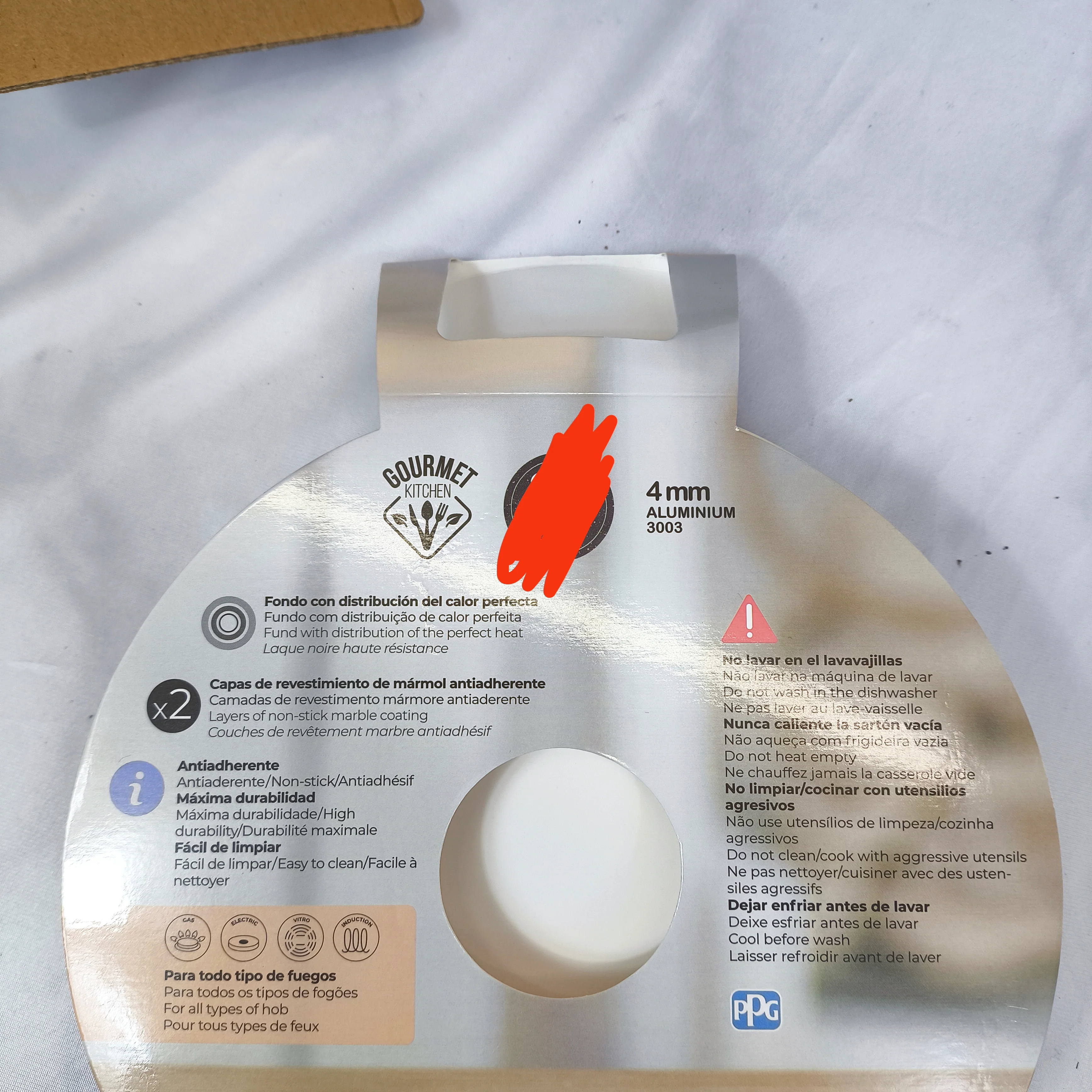 🖤 Sartén Gourmet Kitchen Eneas – Aluminio 4mm con Revestimiento Mármol Antiadherente - Image 11