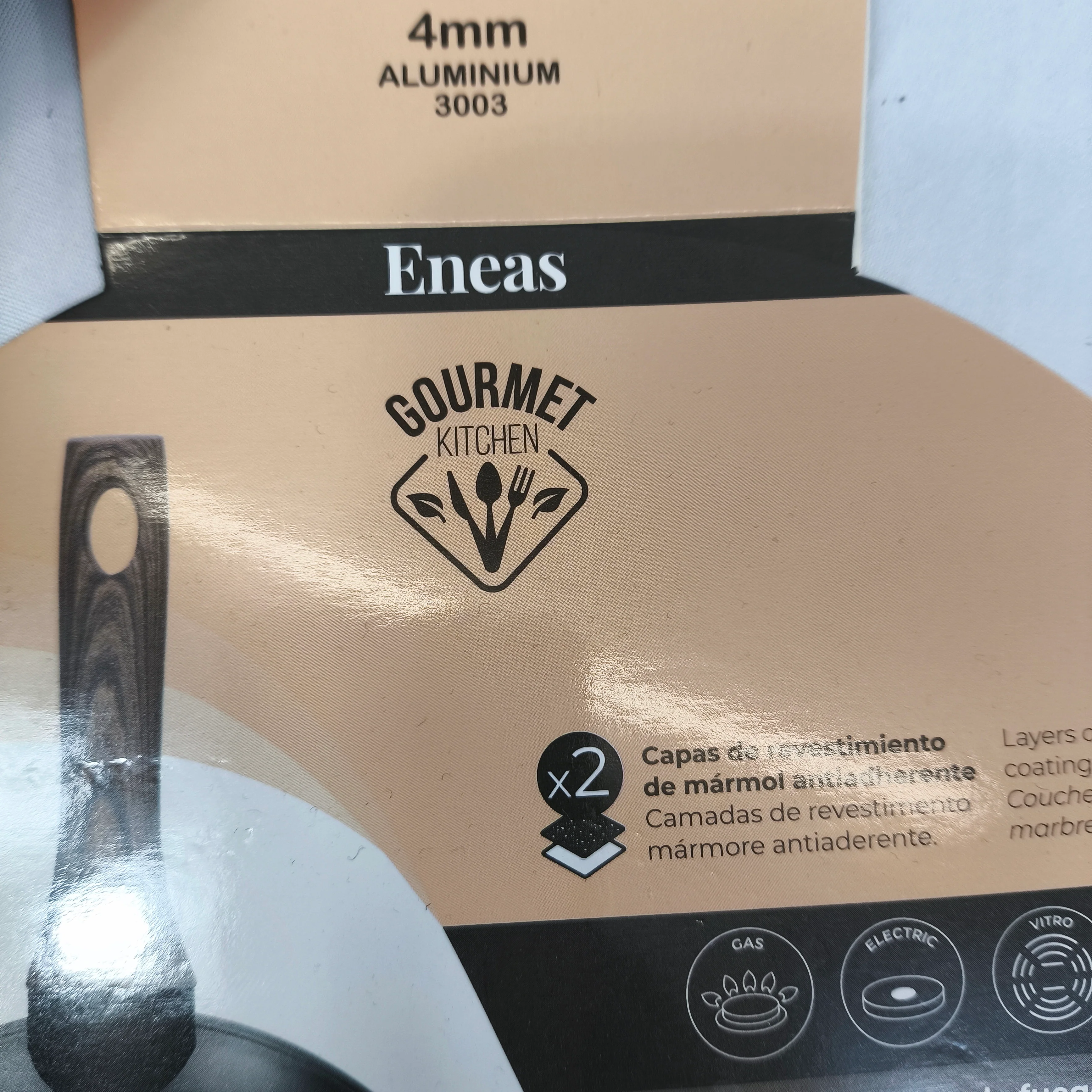 🖤 Sartén Gourmet Kitchen Eneas – Aluminio 4mm con Revestimiento Mármol Antiadherente - Image 9