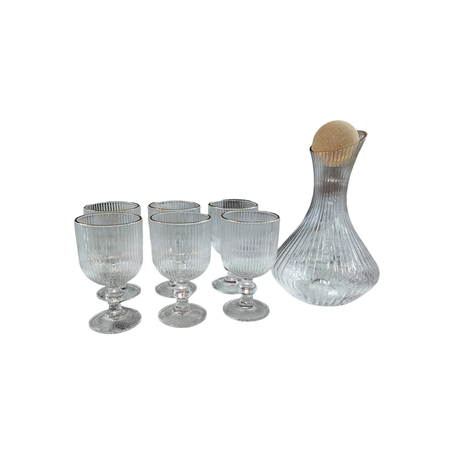 Set de 7 Piezas – Jarra de Cristal con 6 Copas a Juego - Image 2
