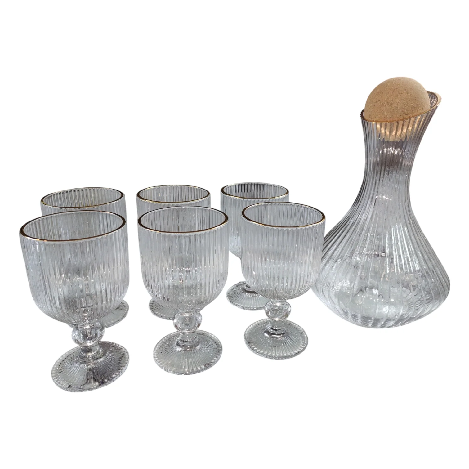 Set de 7 Piezas – Jarra de Cristal con 6 Copas a Juego - Image 4