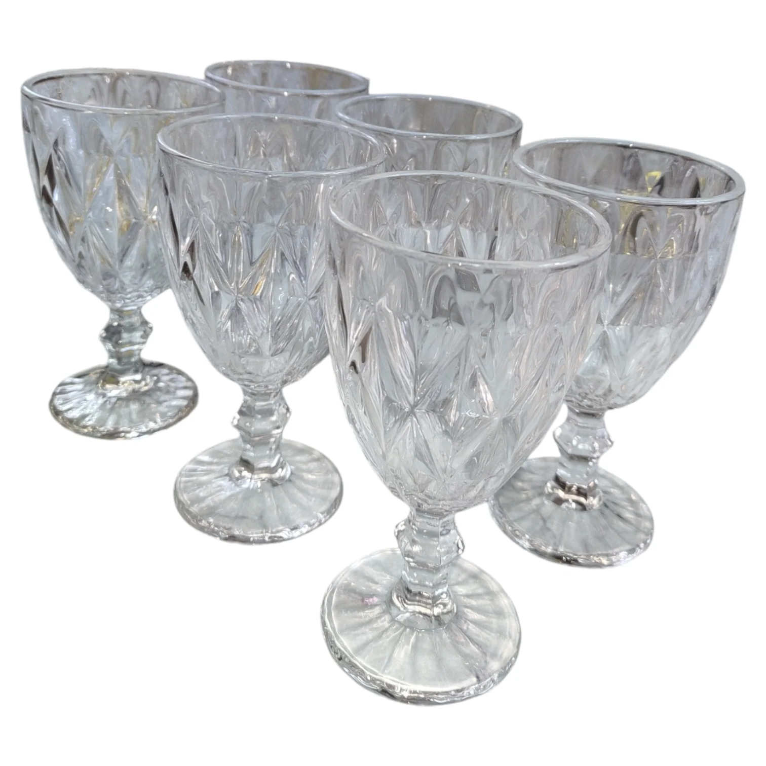 Set de 6 Copas de Vidrio con Diseño Tallado – 330 ml - Image 2