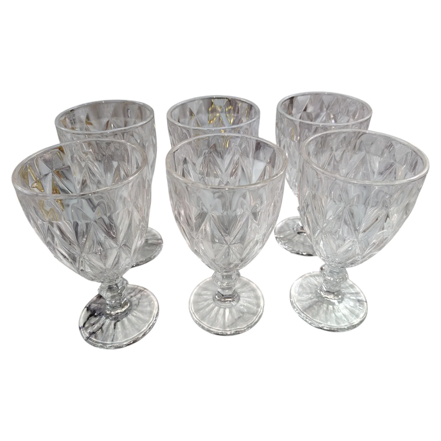 Set de 6 Copas de Vidrio con Diseño Tallado – 330 ml - Image 3