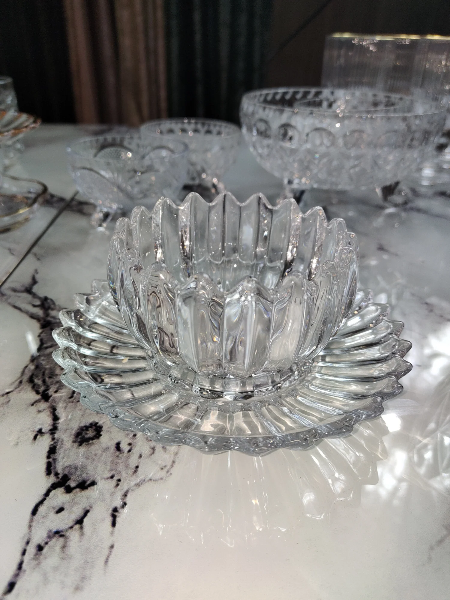 Set de 6 Cuencos de Cristal con Plato – Alta Calidad (12 Piezas) - Image 3