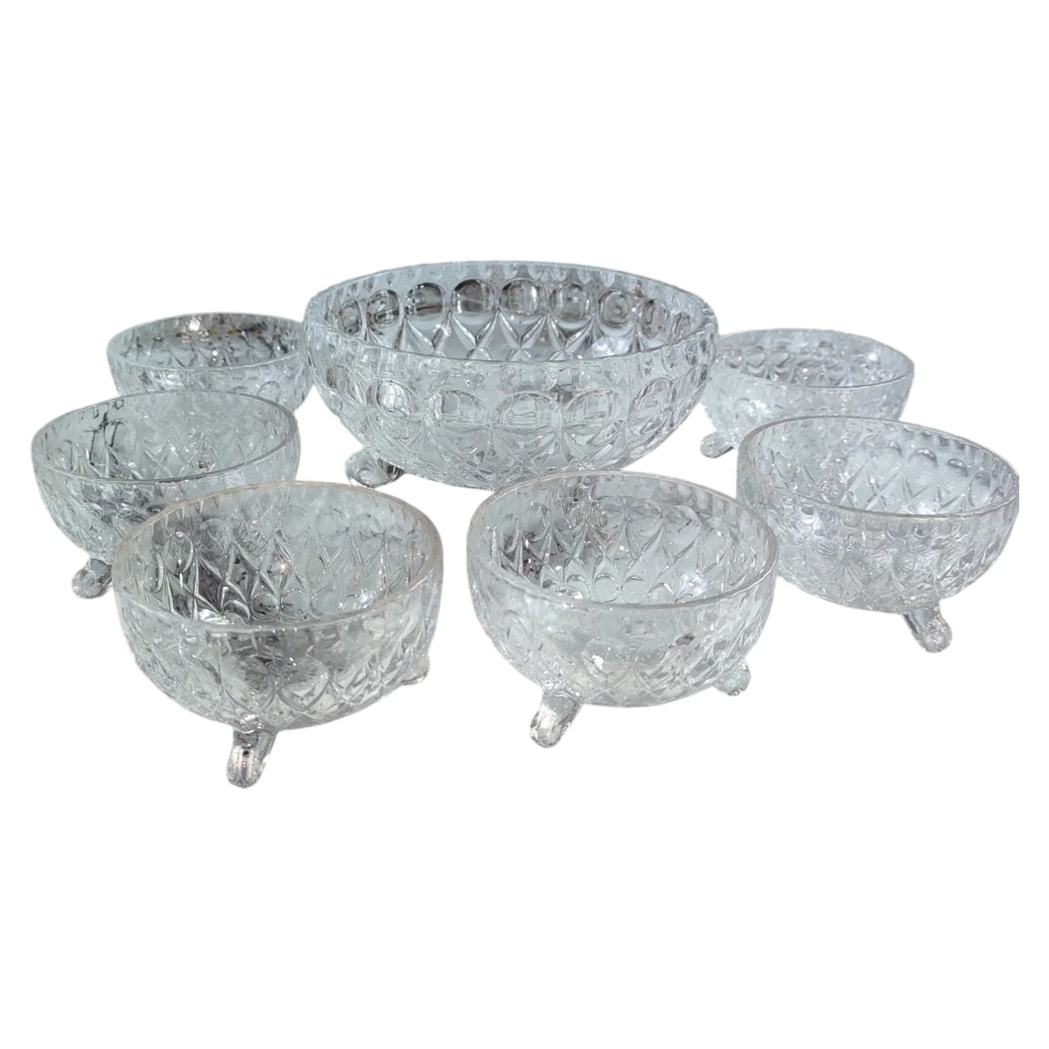 Set de 7 Cuencos de Cristal Tallado - Image 2