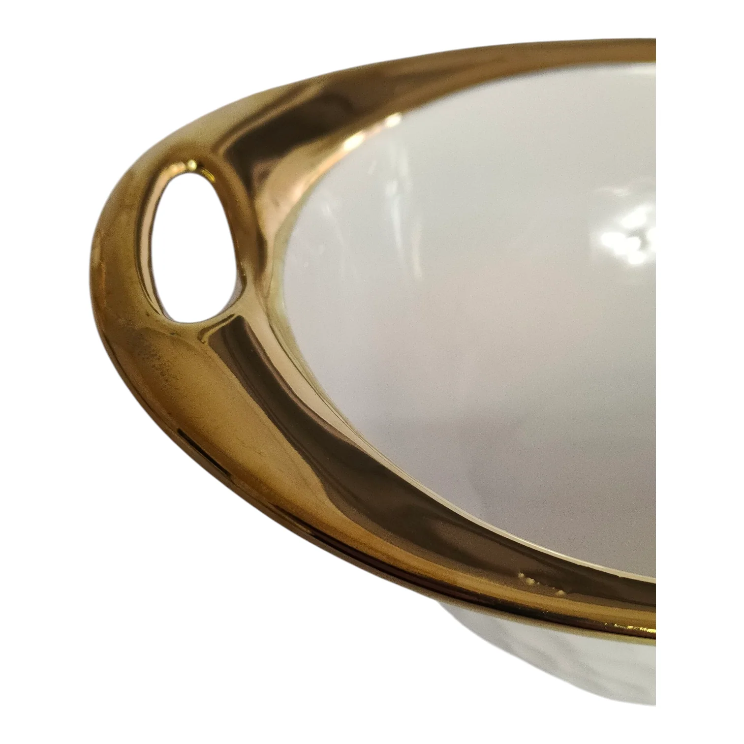 Set de Sopa con 6 Tazas de Porcelana y Base Dorada — Diseño Elegante Blanco y Oro - Image 6