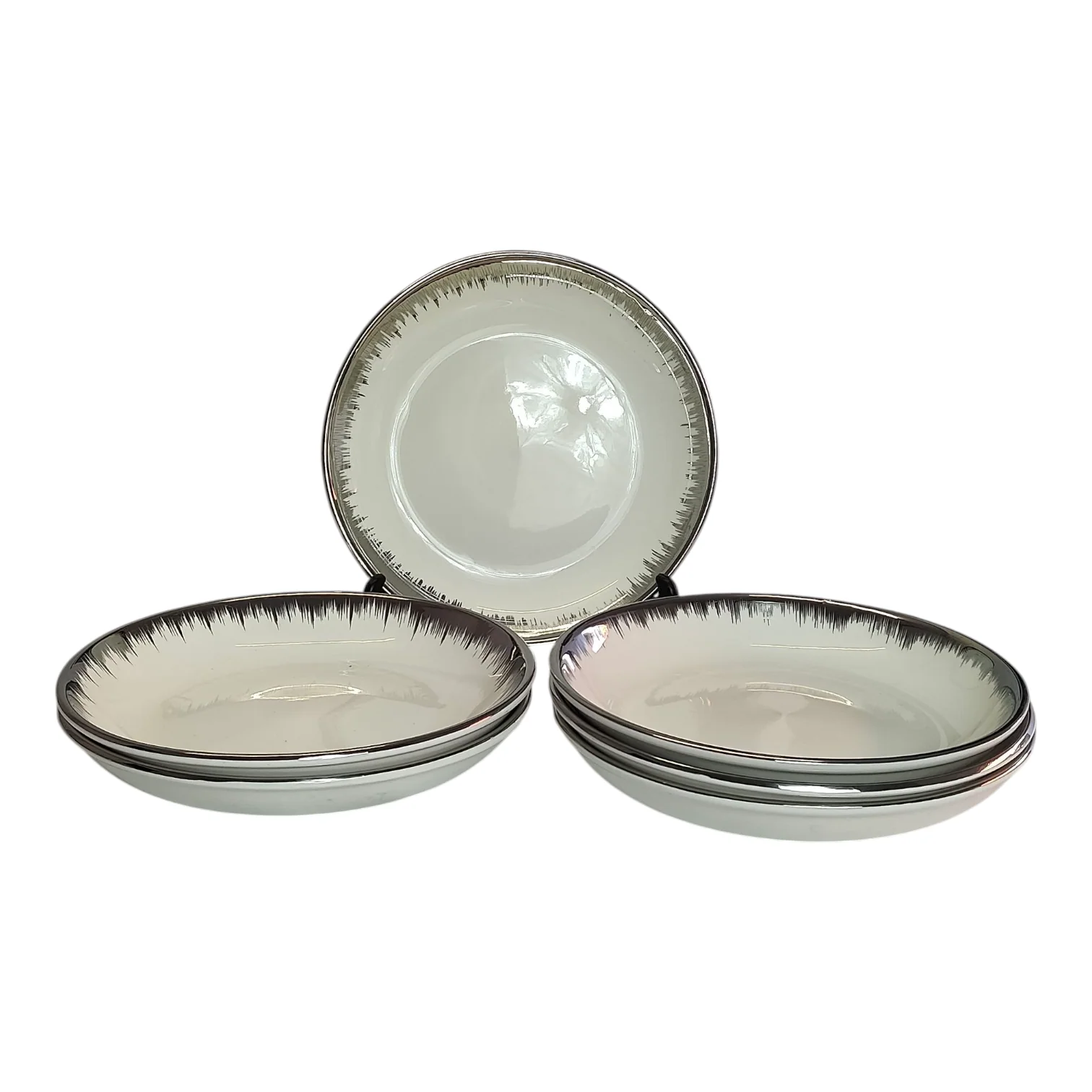 ✨ Set de Vajilla de 24 Piezas con Borde Plateado ✨ - Image 4