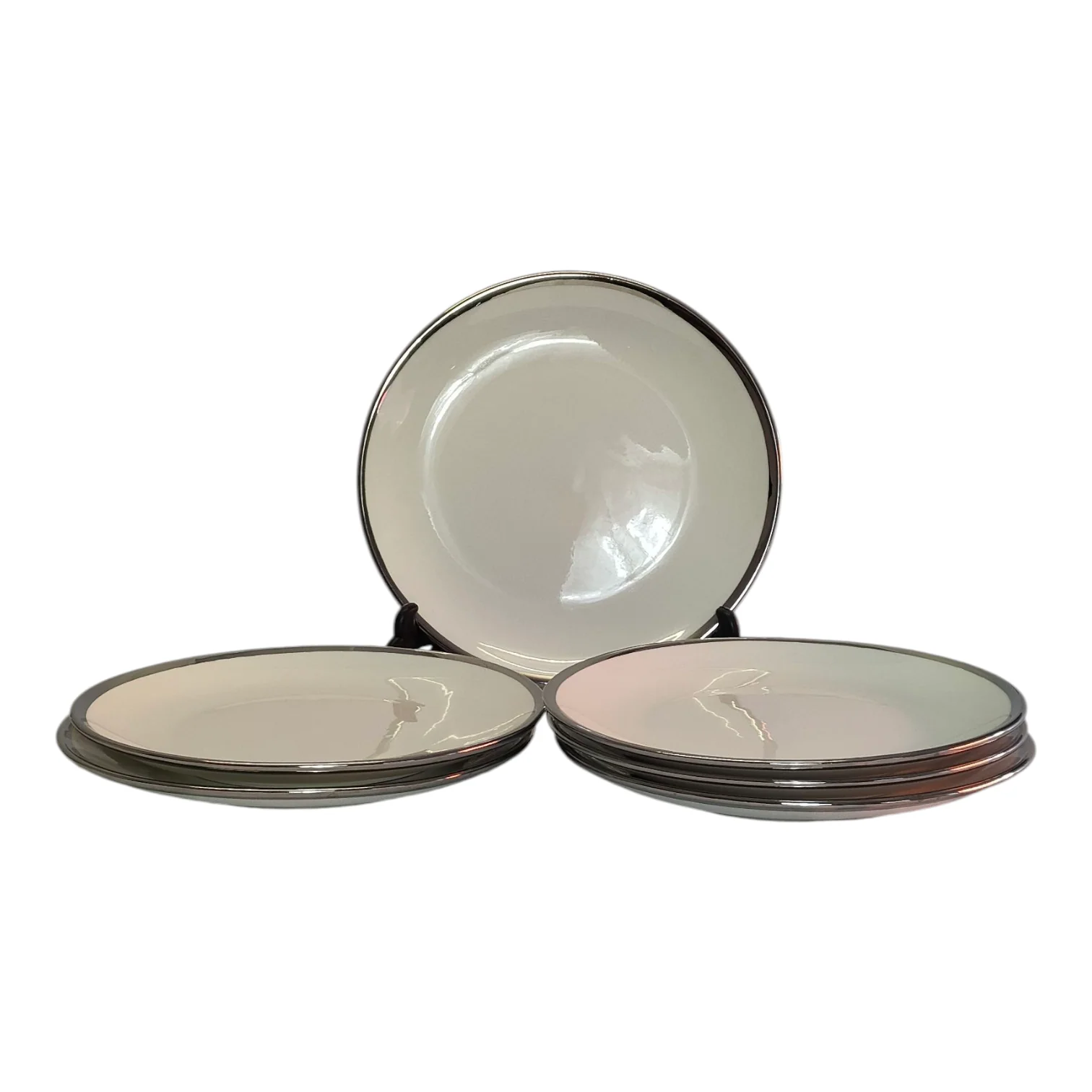 🍽️ Set de Vajilla de 24 Piezas de Porcelana con Borde Plateado — Elegancia Moderna y Sofisticada ✨ - Image 4