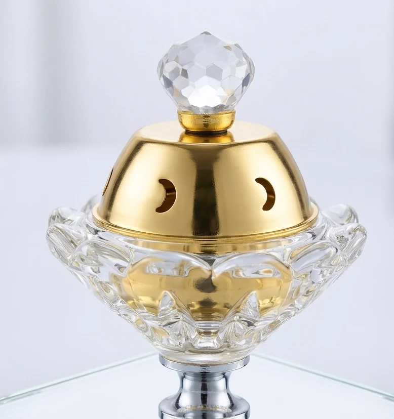 ✨ Quemador de incienso decorativo de cristal con detalles dorados – Elegancia oriental y aroma para tu hogar ✨ - Image 2