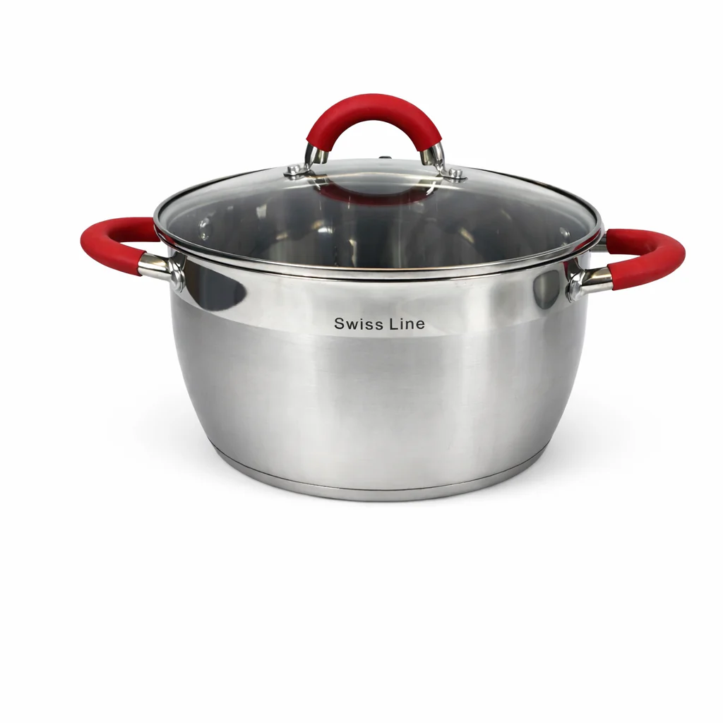 🥘 Batería de Cocina Swiss Line 12 Piezas Acero Inoxidable – Set Completo con Tapas de Vidrio - Image 2