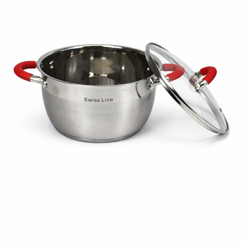 🥘 Batería de Cocina Swiss Line 12 Piezas Acero Inoxidable – Set Completo con Tapas de Vidrio - Image 4