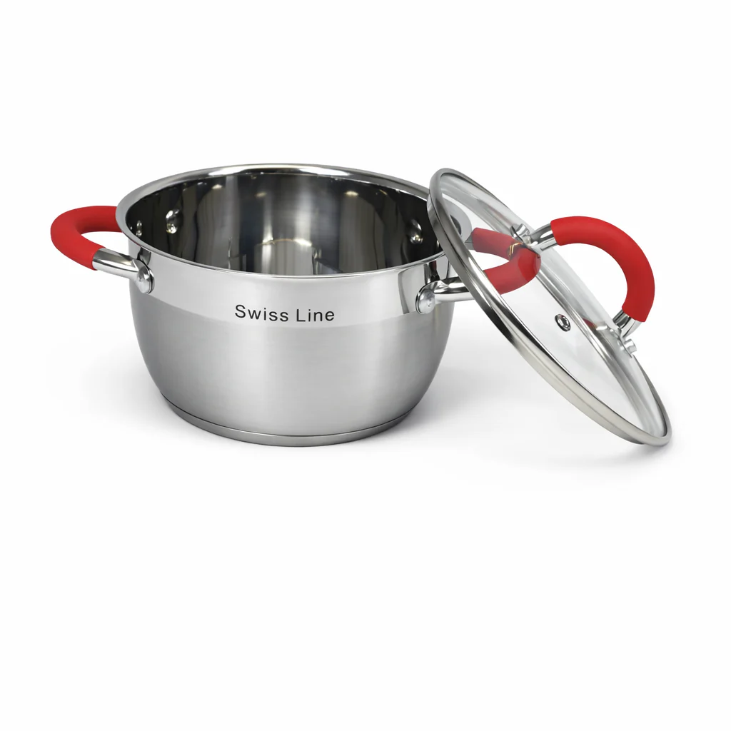 🥘 Batería de Cocina Swiss Line 12 Piezas Acero Inoxidable – Set Completo con Tapas de Vidrio - Image 6