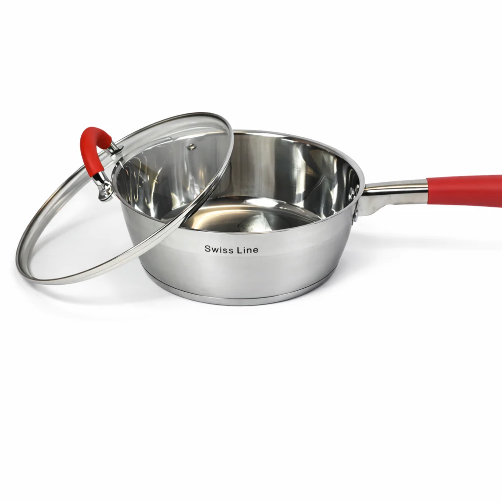🥘 Batería de Cocina Swiss Line 12 Piezas Acero Inoxidable – Set Completo con Tapas de Vidrio - Image 8