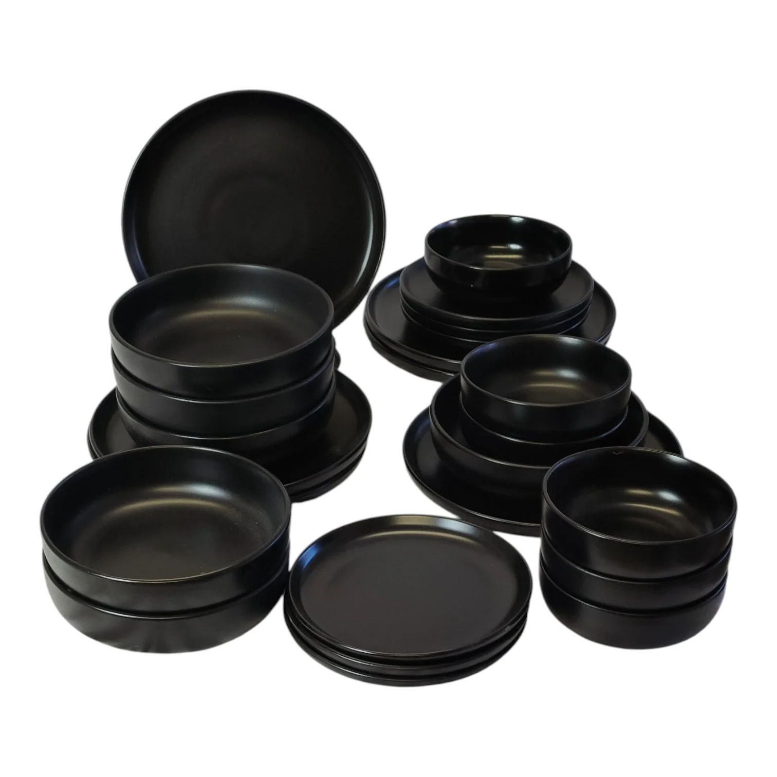 Juego de Vajilla de 24 Piezas — Gres Negro Mate - Image 2