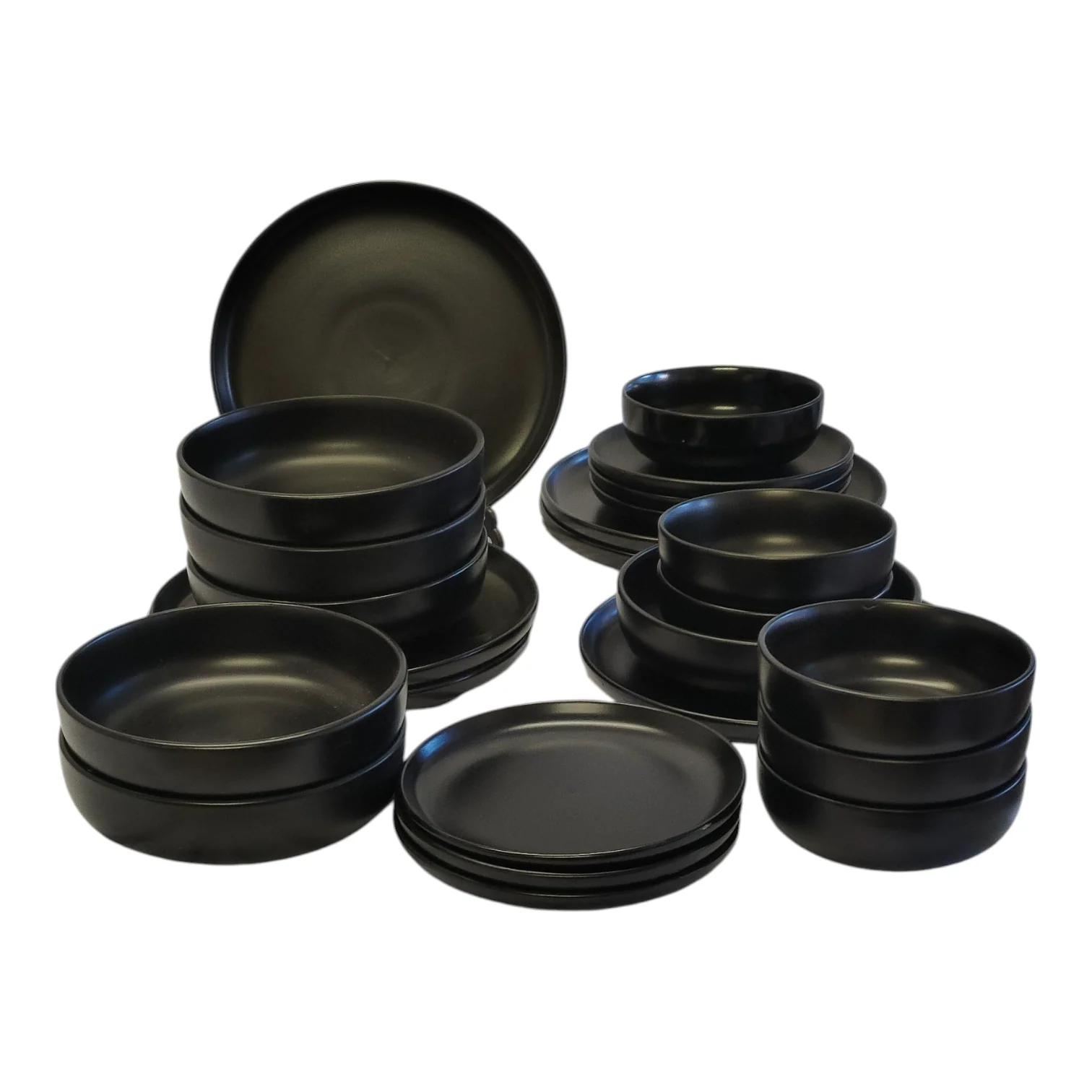 Juego de Vajilla de 24 Piezas — Gres Negro Mate - Image 3