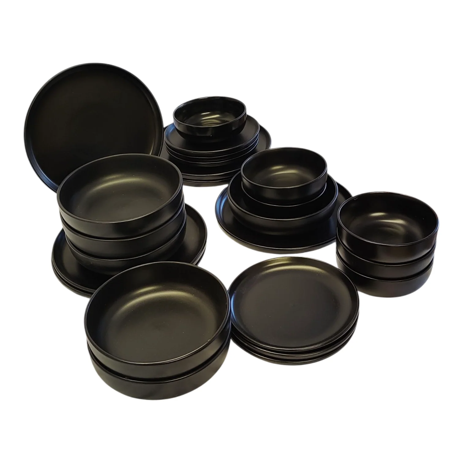 Juego de Vajilla de 24 Piezas — Gres Negro Mate - Image 4