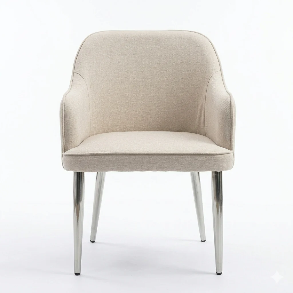 ✨ Silla MODELO NALA tapizada beige con patas cromadas – Diseño moderno, confort y elegancia ✨ - Image 2