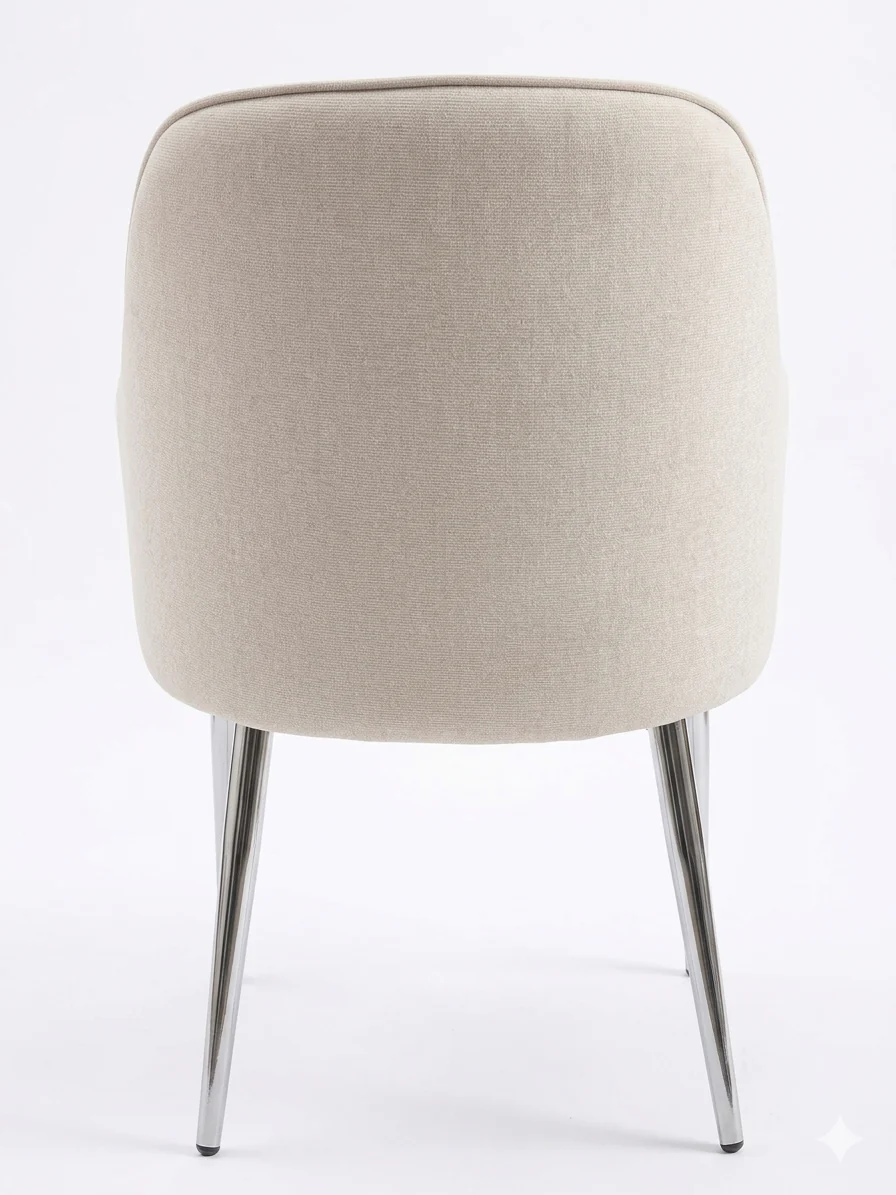 ✨ Silla MODELO NALA tapizada beige con patas cromadas – Diseño moderno, confort y elegancia ✨ - Image 3