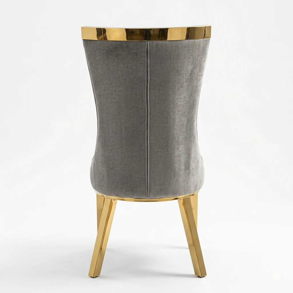 ✨ Silla MODELO NEFERTARI tapizada beige con acabado dorado – Elegancia moderna para tu hogar ✨ - Image 3