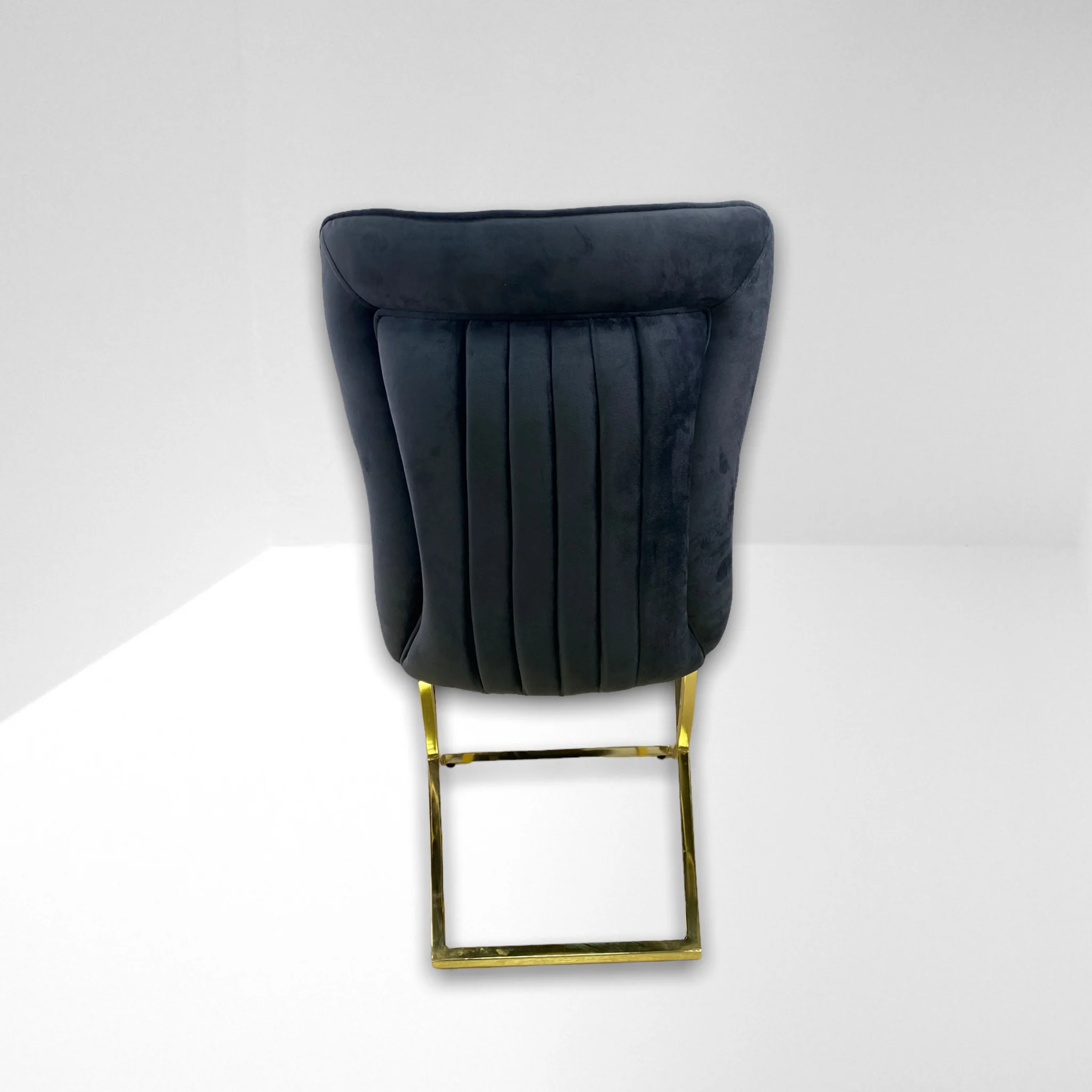 Silla terciopelo para comedor MADRIDV29 PA gris oscuro, patas metal dorado - Image 3