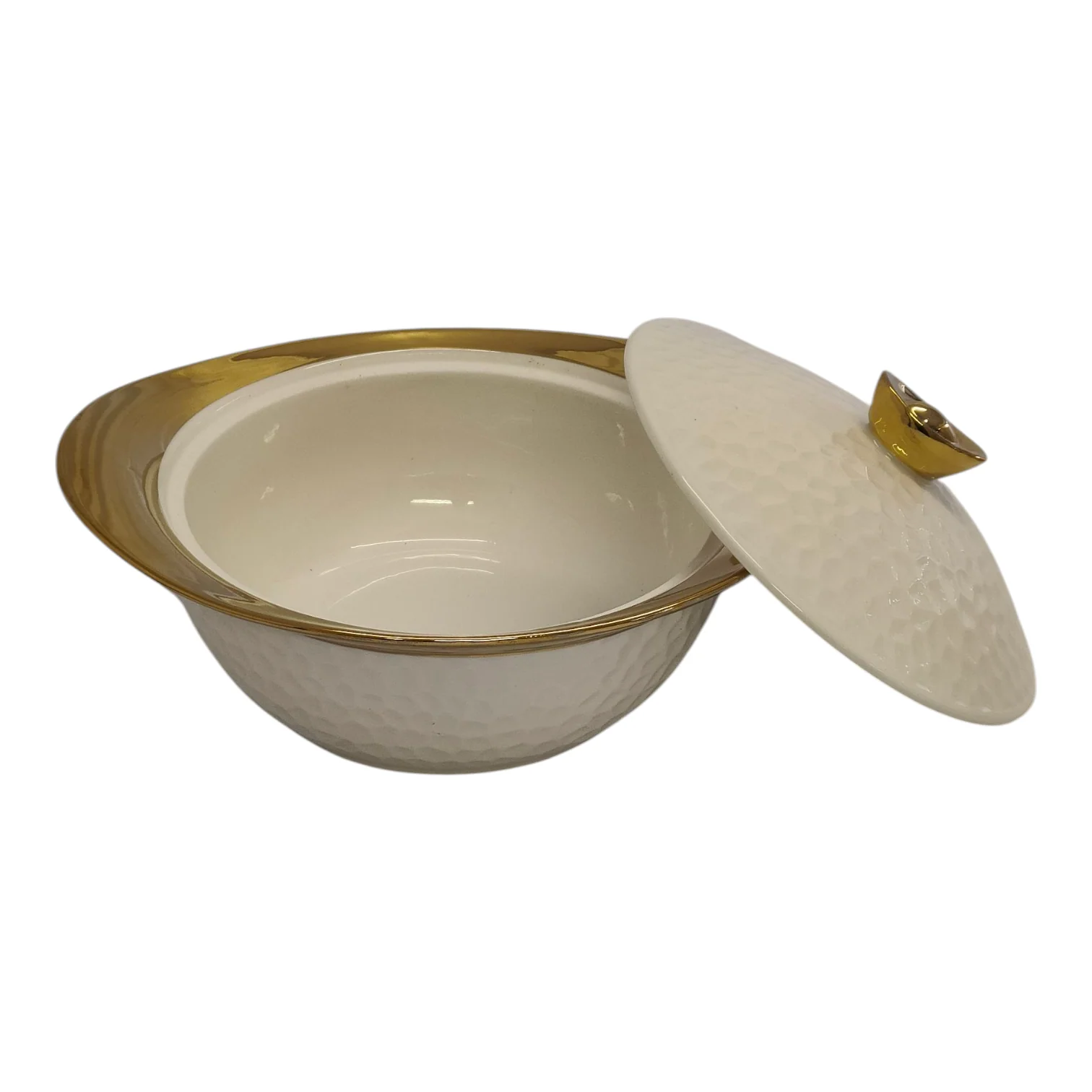 Sopera Harira de Porcelana con Soporte Dorado + 6 Tazas/cuencos - Image 3