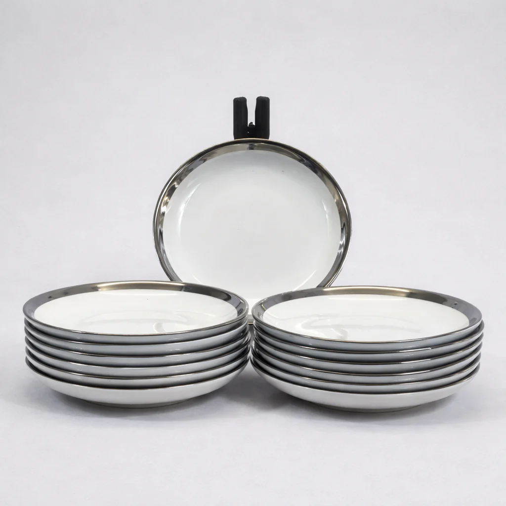 🍽️ Juego de Vajilla Elegante 24 Piezas Blanco con Detalles Plateados ✨2,7L - Image 5