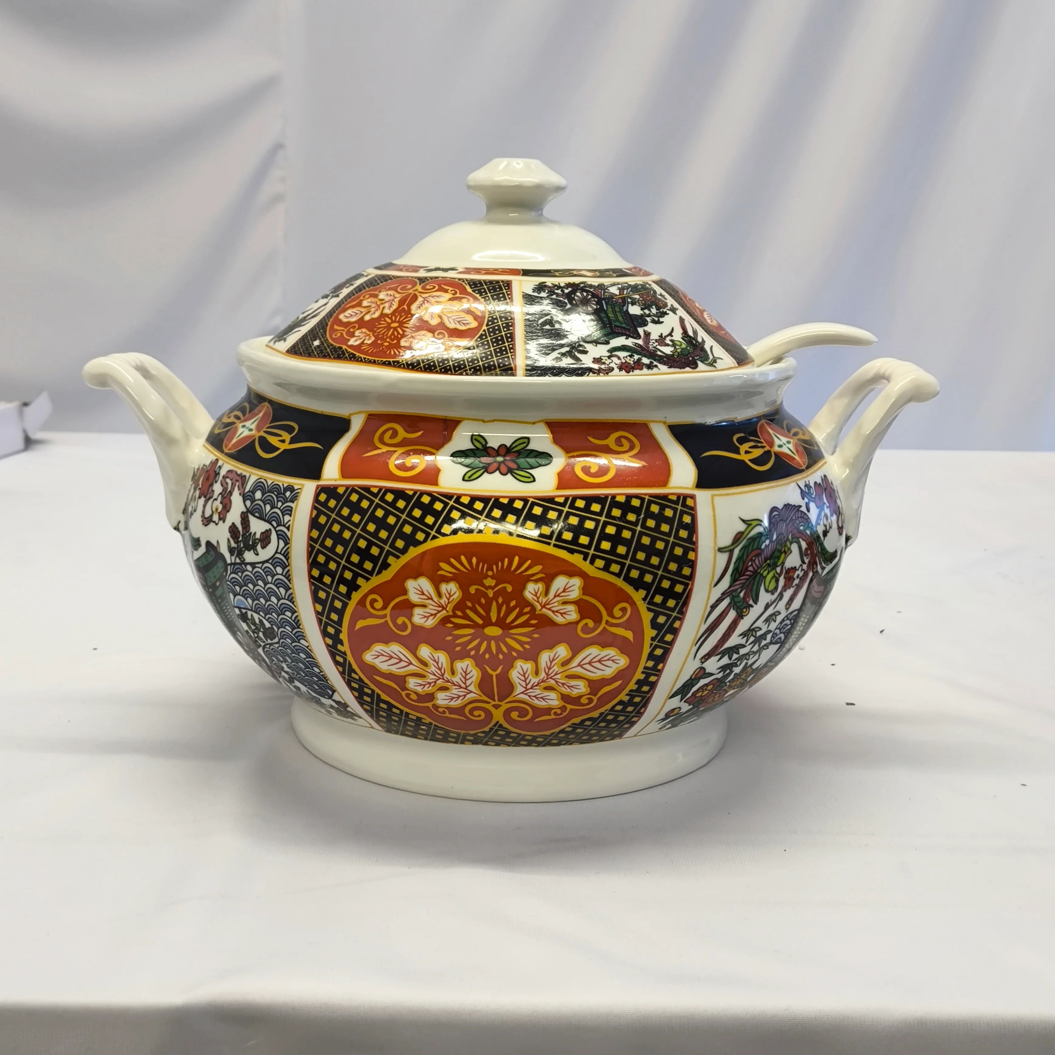 Juego de Sopa Oriental  – 3L-Tazón Grande con 6 Bowls, Platos y Cucharas (Diseño Tradicional Asiático) - Image 5