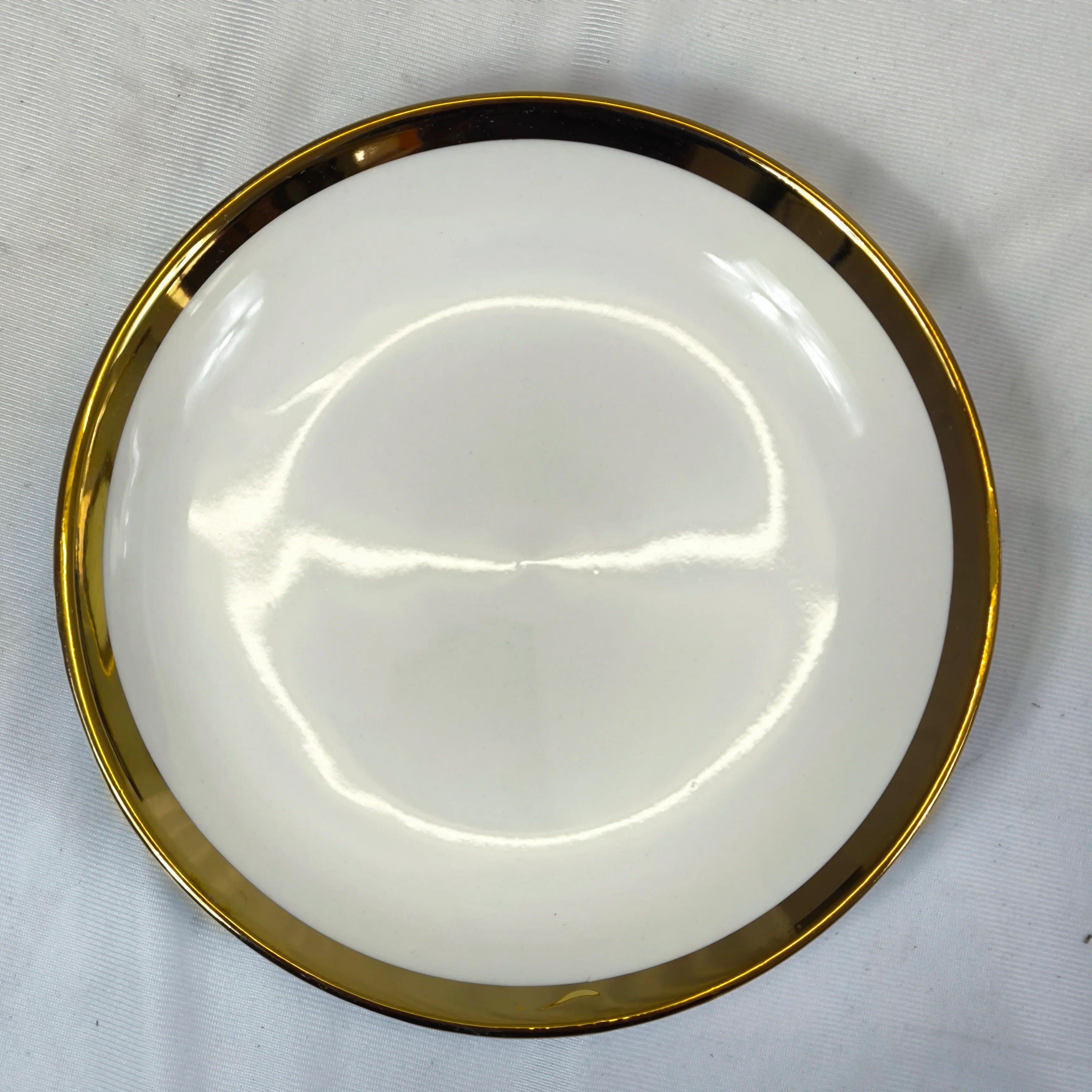 Juego de Sopera con 6 Tazones y Platillos de Porcelana Blanca con Borde Dorado 2,7L - Image 6