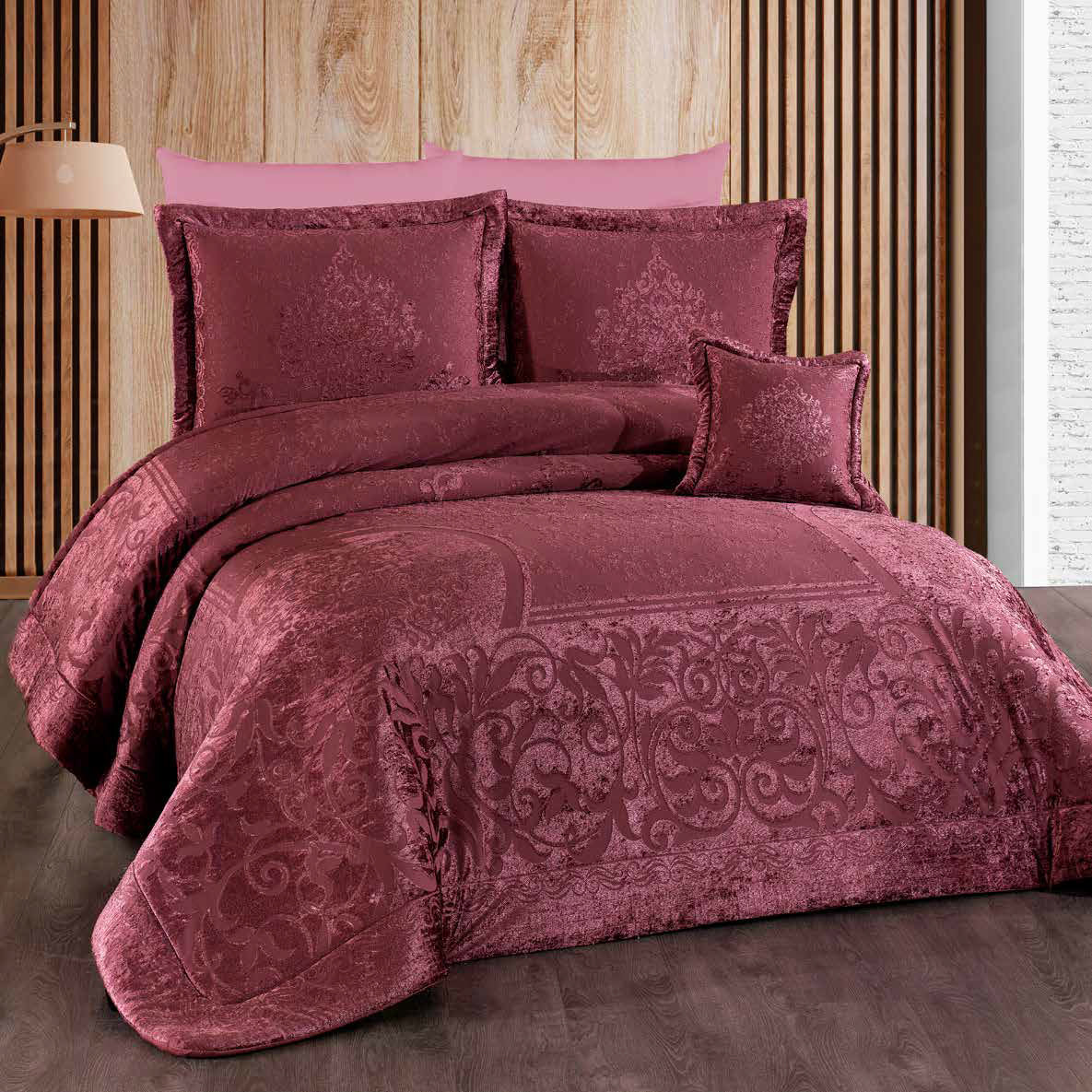 Valeria Cubrecama y Colcha – Elegancia y Confort, Juego de 4 Piezas (270x270 cm) - Color LILA - Image 2
