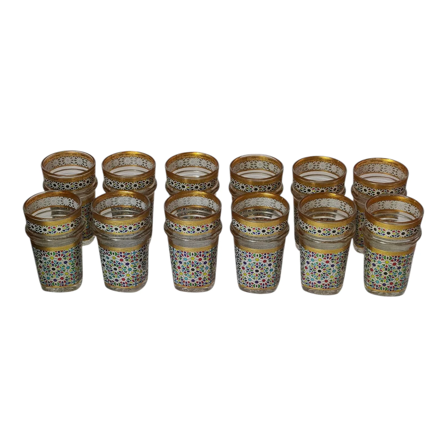Vasos de Té Marroquí de Cristal Decorado | Borde Dorado - Image 4